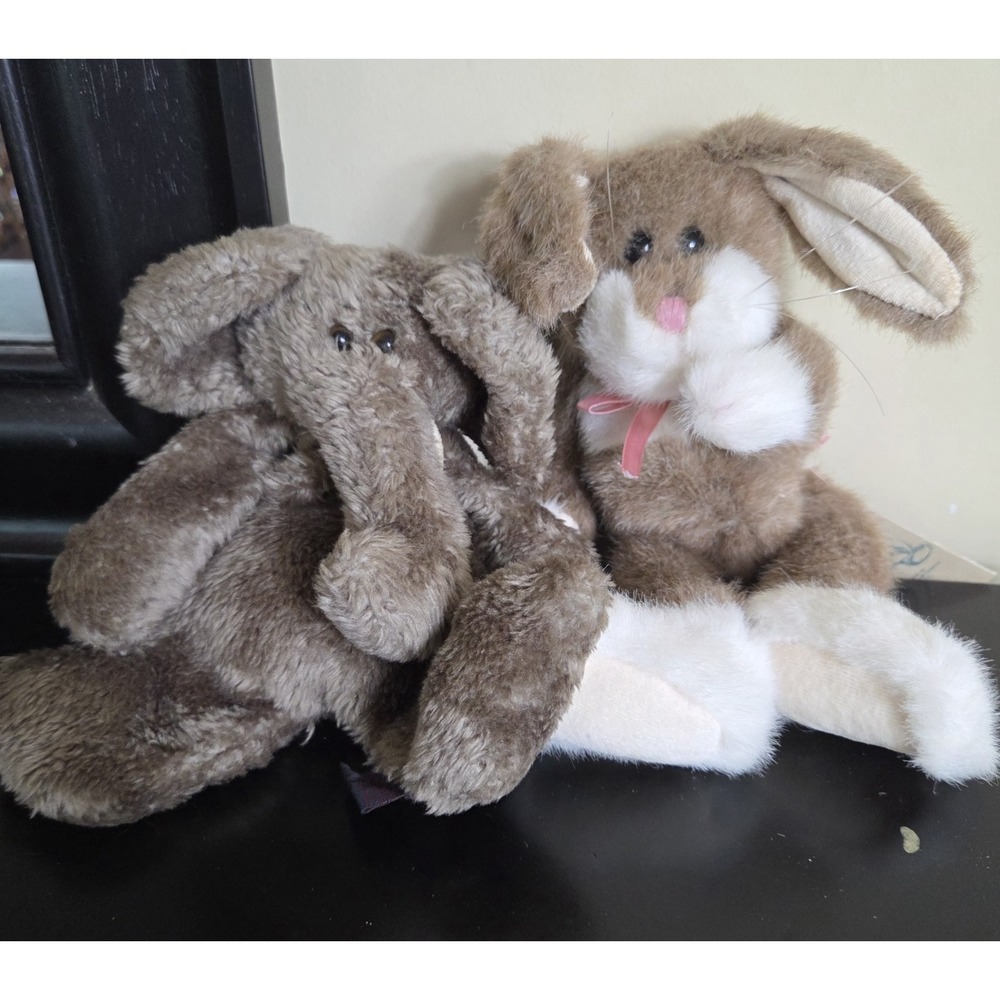 Scruffy Flat Elephant 8" tall, Stanley Rabbit And Barkley McFarkle Boyds Bears